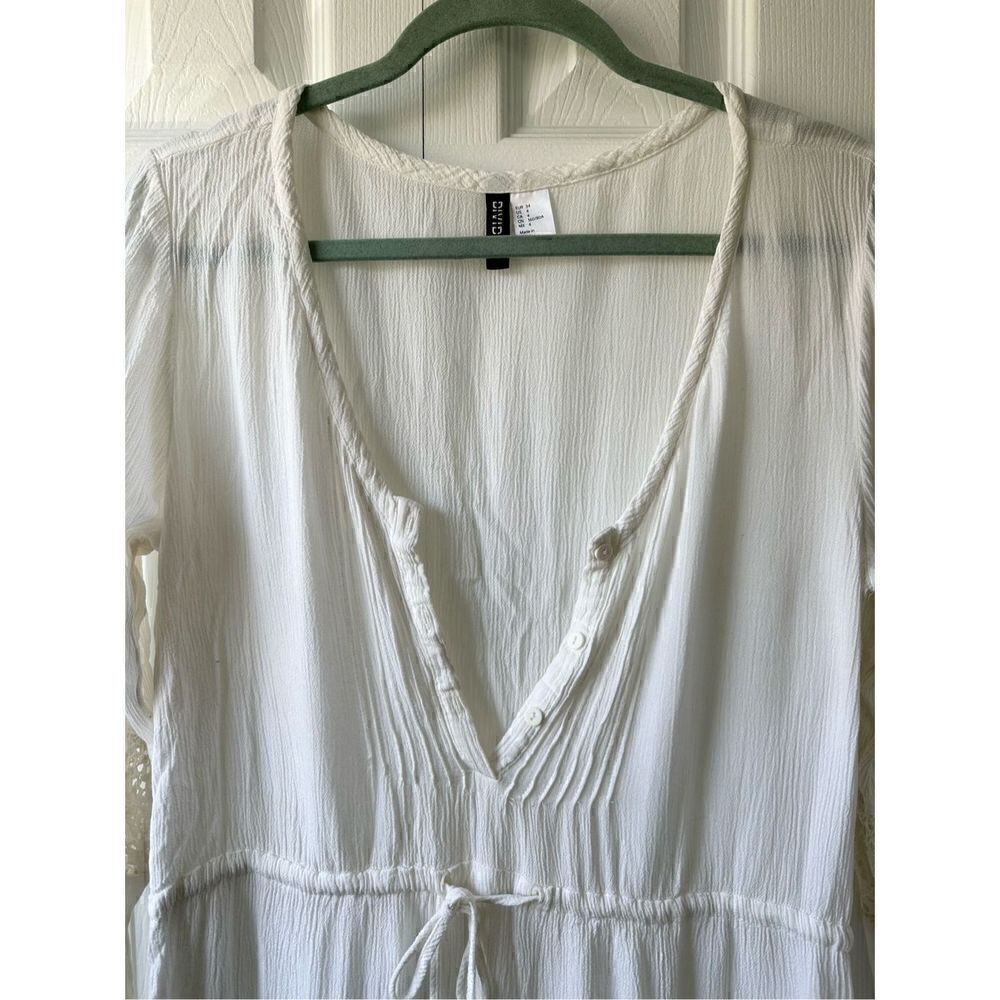 H&M White Crochet Swimsuit Tunic Coverup - Picture 3 of 6